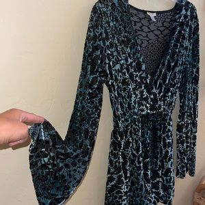 Ecote felt blue romper. Flared sleeves, size small.